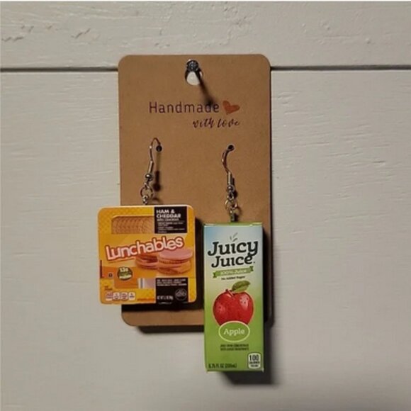 Handmade "Lunch of a 90s Kid" Earrings - Picture 1 of 1